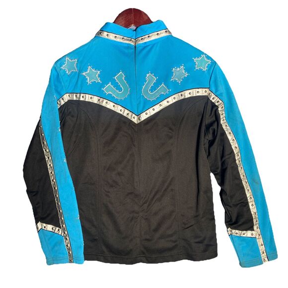 Valencia OOAK Equestrian Show Shirt Womens XL Rodeo Horseshoe Bling Cosplay - Picture 5 of 11